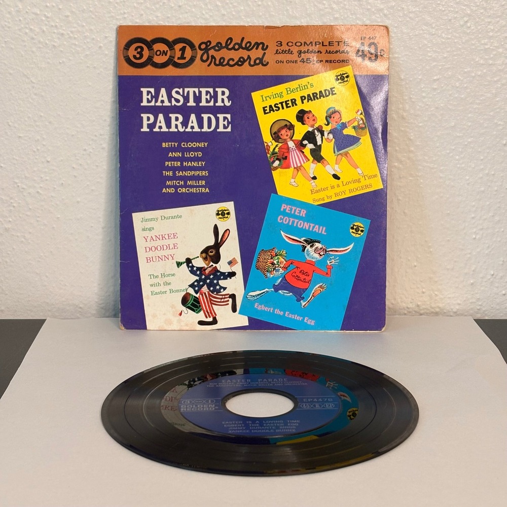 Golden Record Easter Parade Vinyl Kids 7"‎ Multicolor Good 45 RPM EP447 Vintage